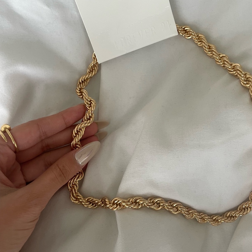 F21 Gold Rope Chain Necklace NWT